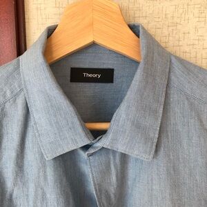 Theory Men's Light Blue Casual Shirt